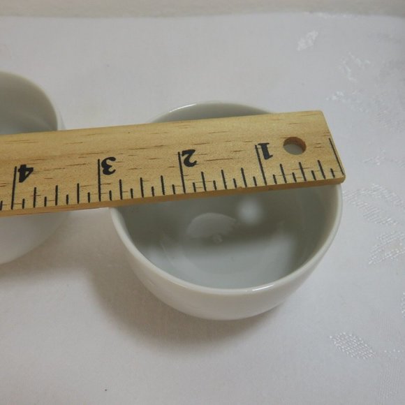 Lot of 3 Vintage Chinese Porcelain White Tea Cups - Picture 5 of 8